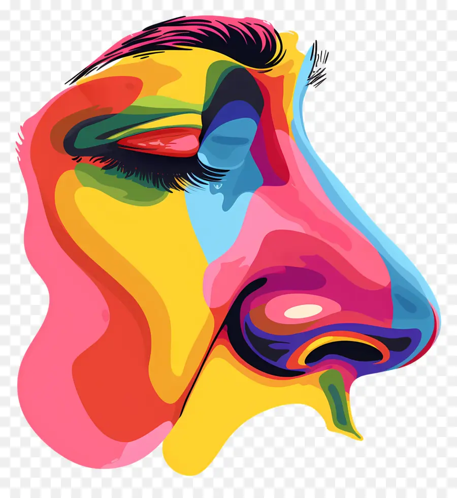 Clipart Nez，Visage Coloré PNG