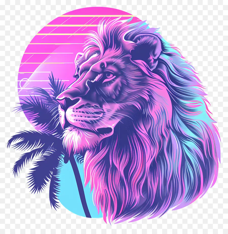 Lion De Vapor，Vaporwave PNG