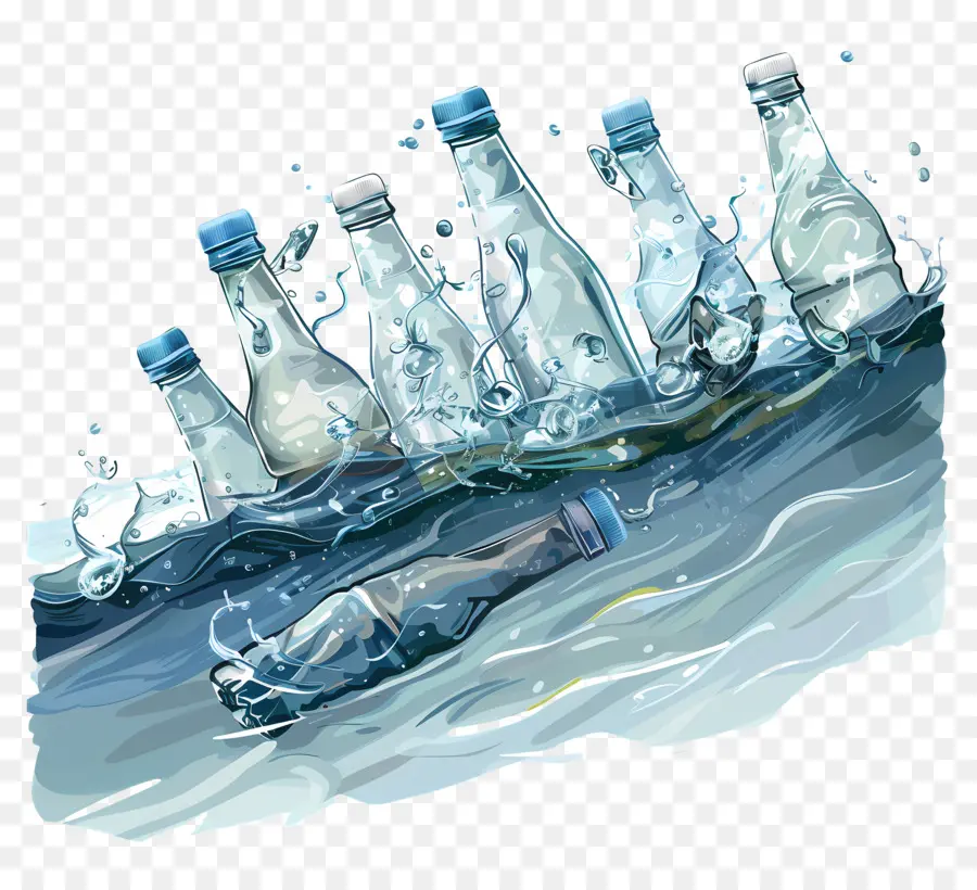 Bouteilles En Plastique，Eau PNG