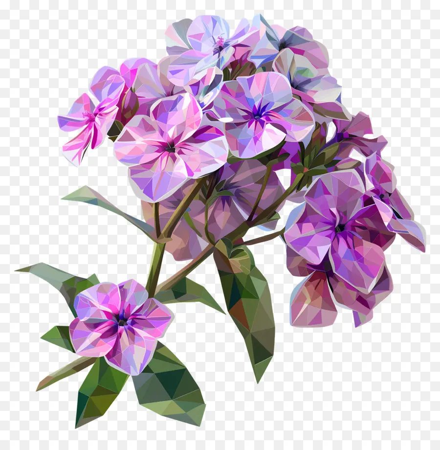 Art Des Fleurs Numériques，Art Low Poly PNG