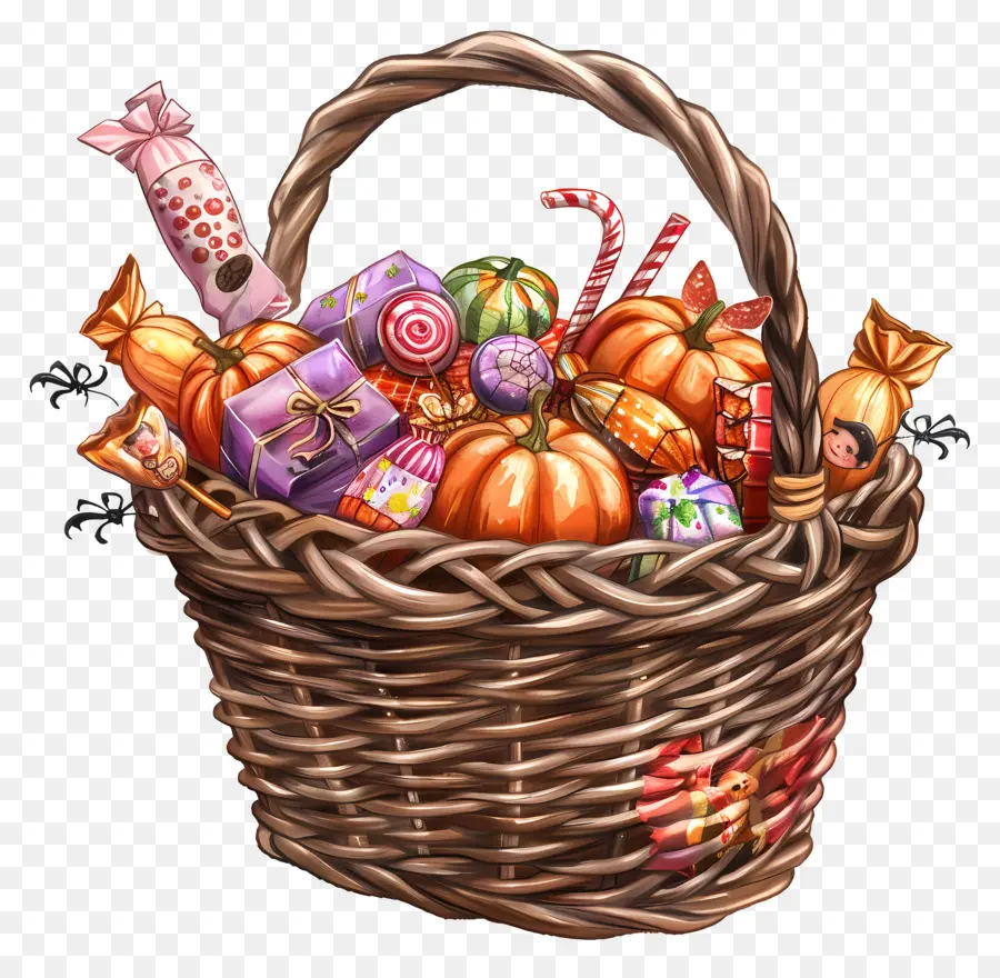 Panier D'halloween，Panier Des Bonbons PNG