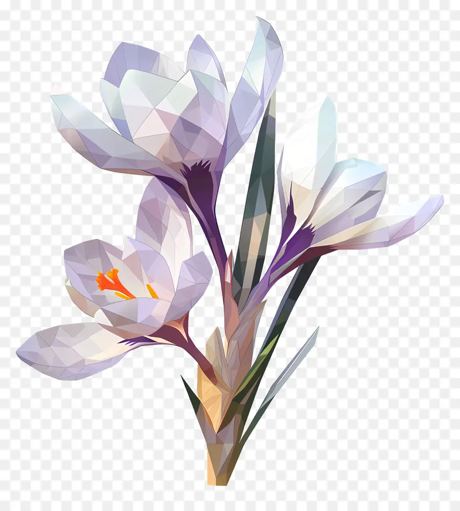 Numérique Fleur，Faible Poly PNG