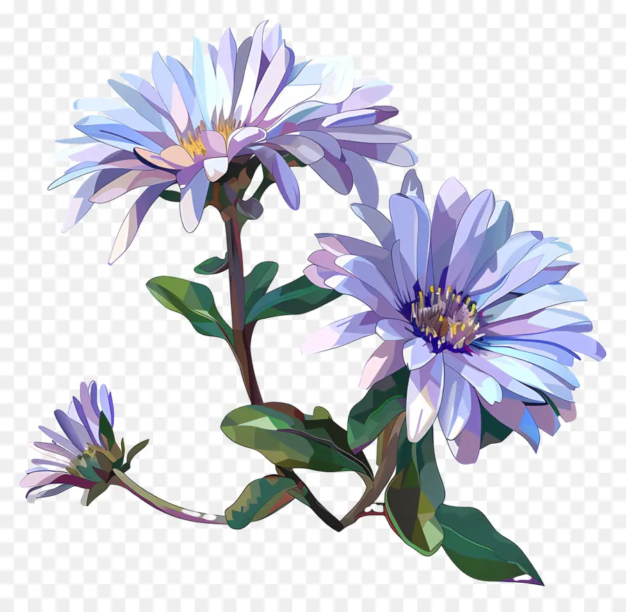 Numérique Fleur，Fleurs Bleues PNG