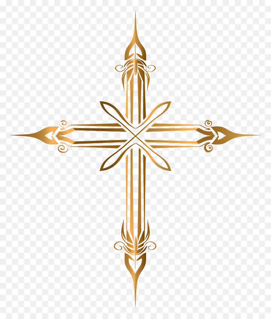 Croix Chrétienne，La Croix D'or PNG
