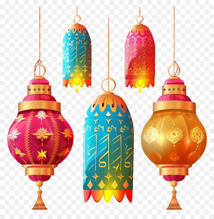 Eid Al Adha，Des Lanternes De Papier PNG
