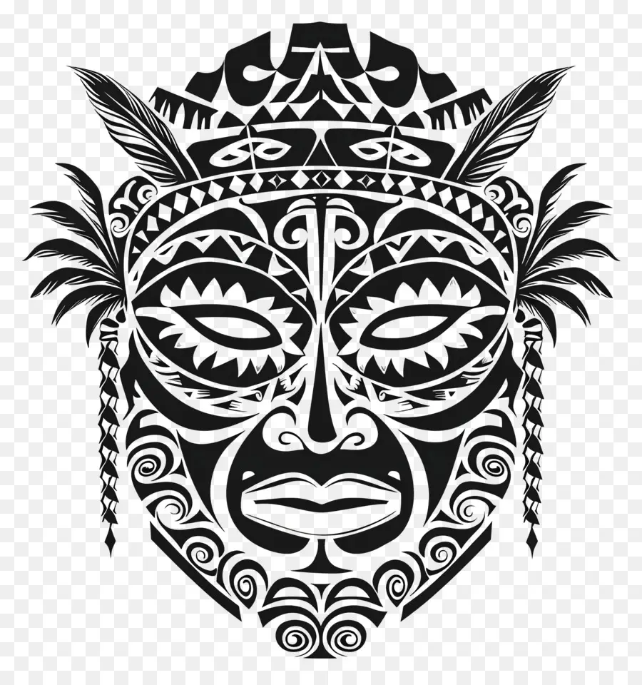 Tatouage Maori，Masque Noir PNG