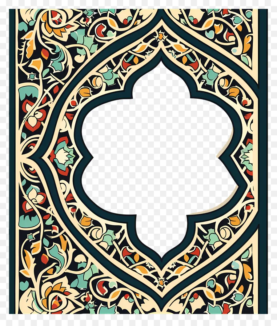 Motif Border Islamic Pattern，Cadre Floral PNG