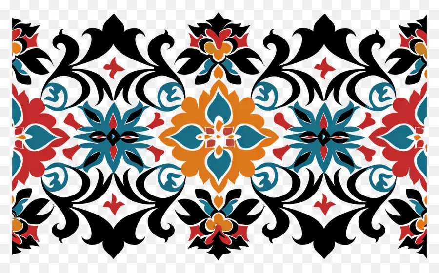 Motif Border Islamic Pattern，Ornementation Traditionnelle PNG