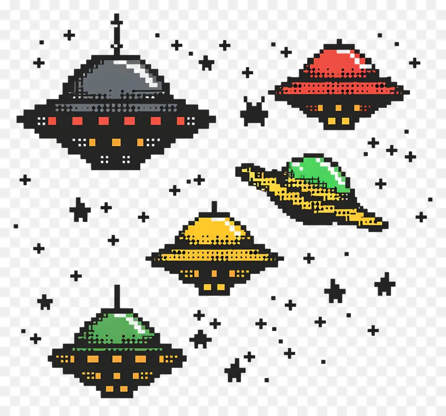Space Invaders，Soucoupes Volantes PNG