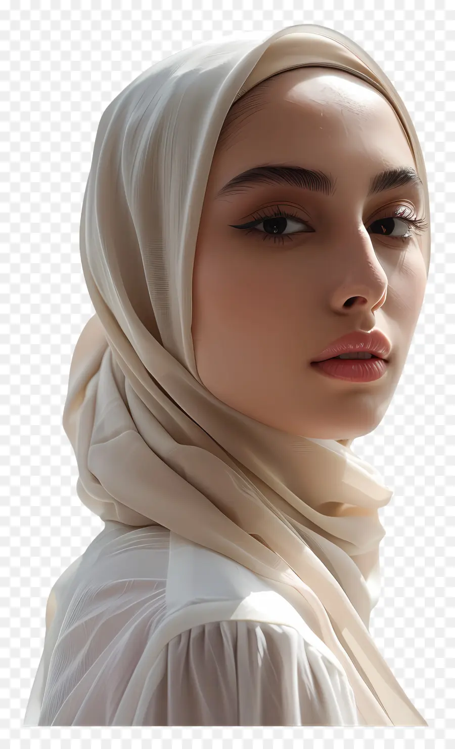 Vraie Fille Hijab，Hijab Blanc PNG