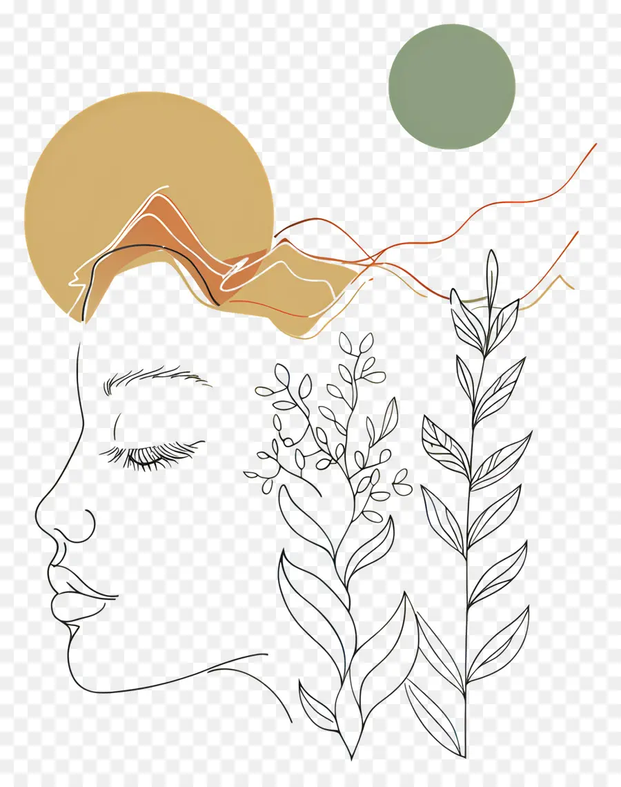 Femme Visage，L'art En Ligne PNG