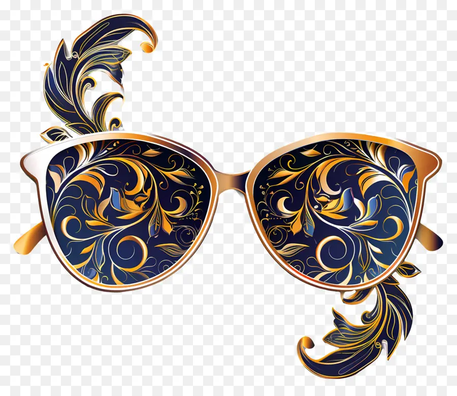 Conception De Lunettes De Soleil，Lunettes De Soleil Dorées PNG