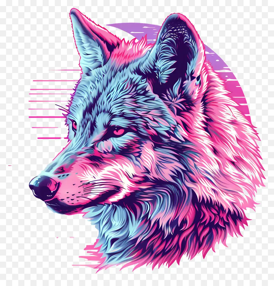 Vaporwave Loup，Vaporwave PNG