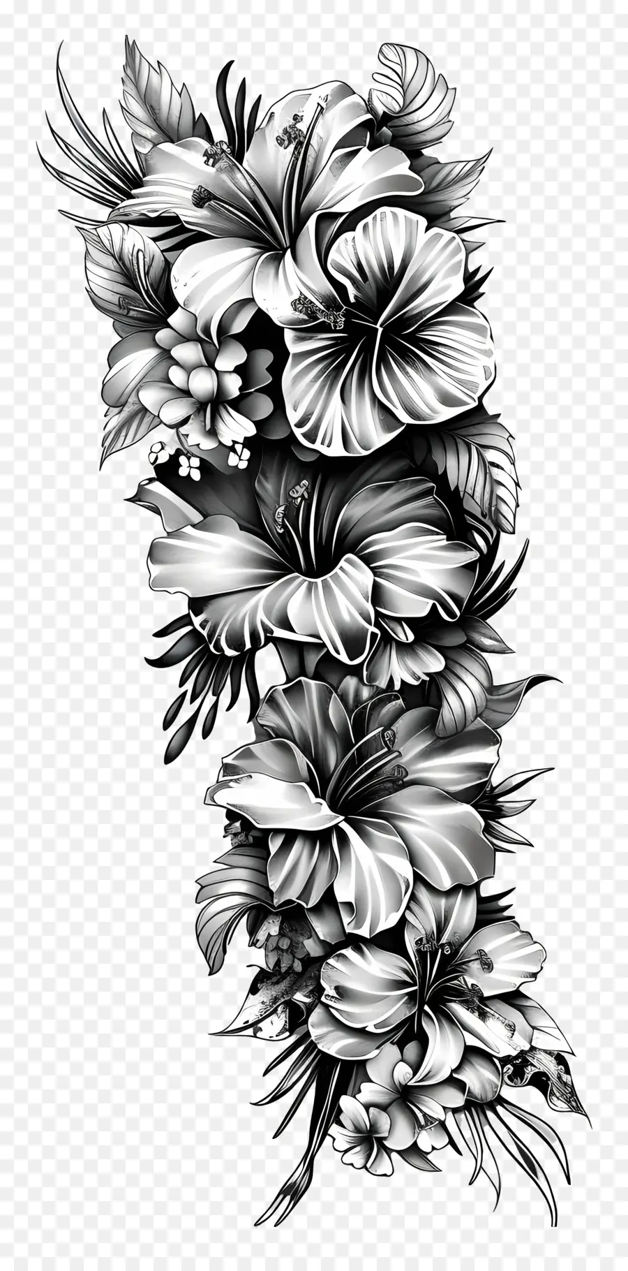 Tatouage Sur La Manche，Conception De Tatouage Floral PNG