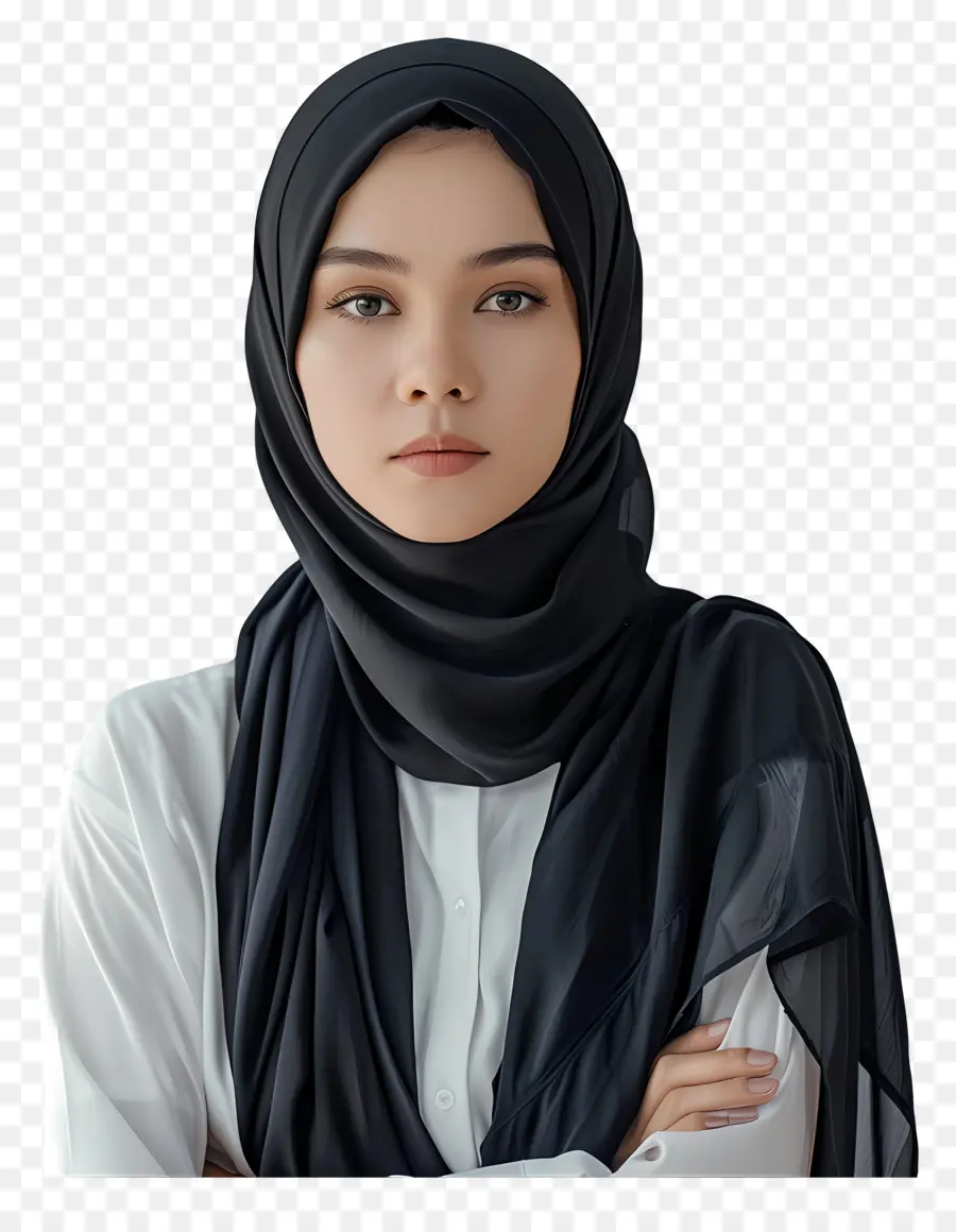 Vraie Fille Hijab，Foulard Noir PNG