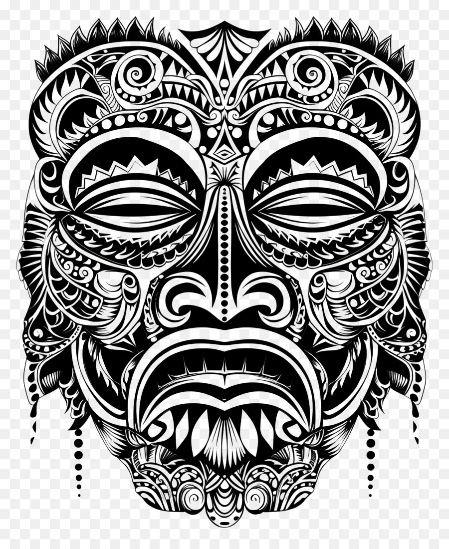 Tatouage Polynésien，Résumé Masque PNG