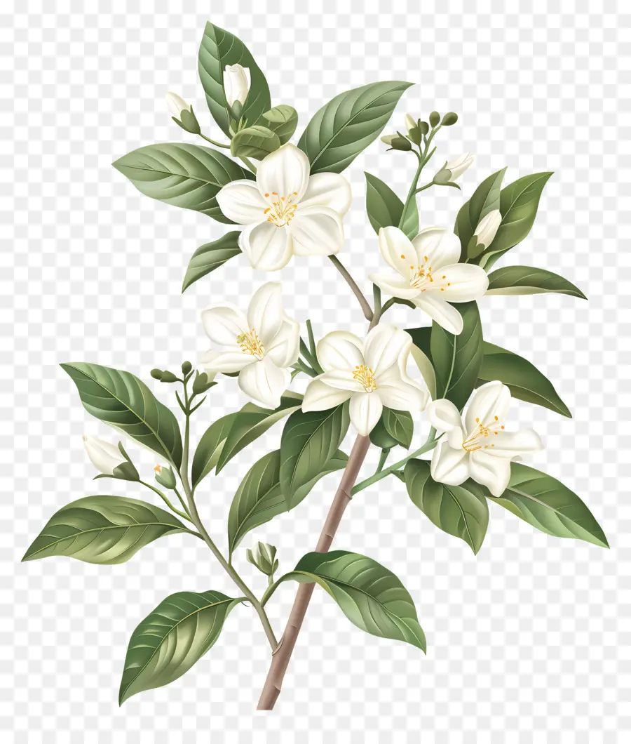 Fleurs De Jasmin Blanc，La Floraison Des Arbres PNG