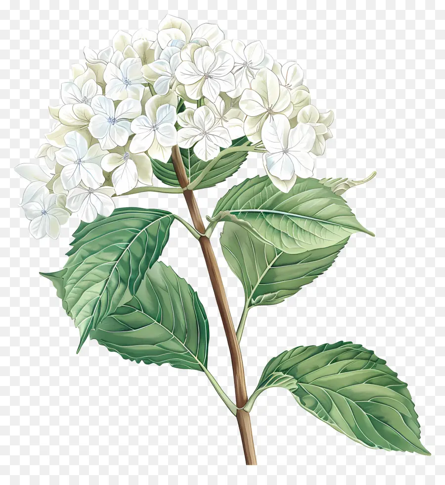 Hortensia Blanc，Fleur Blanche PNG
