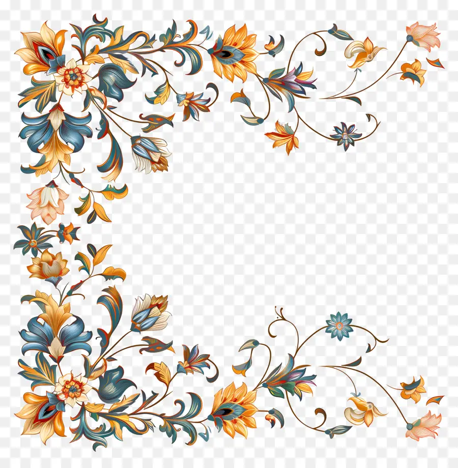 Border Floral Modèle Islamique，Design Floral PNG