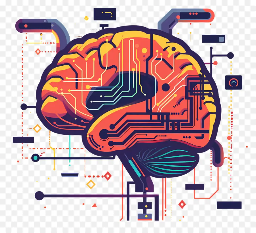 Cybercerveau，Cerveau Et Circuit Imprimé PNG