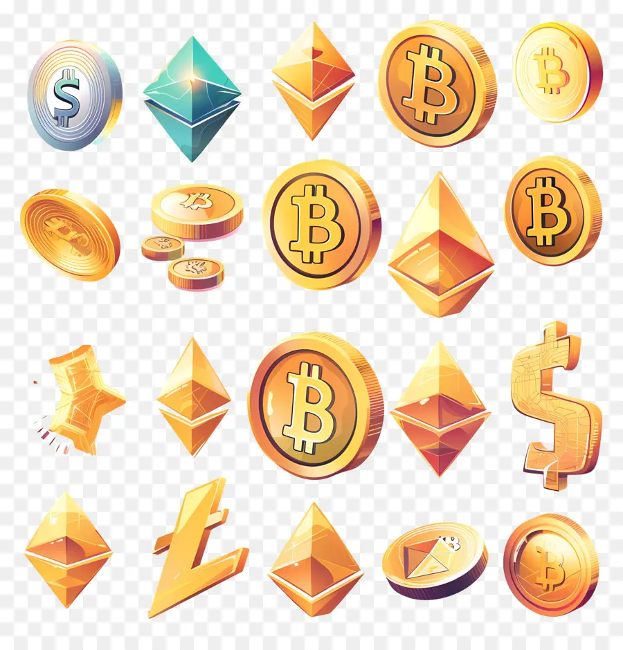 Crypto Monnaie，Pièces De Crypto Monnaie PNG