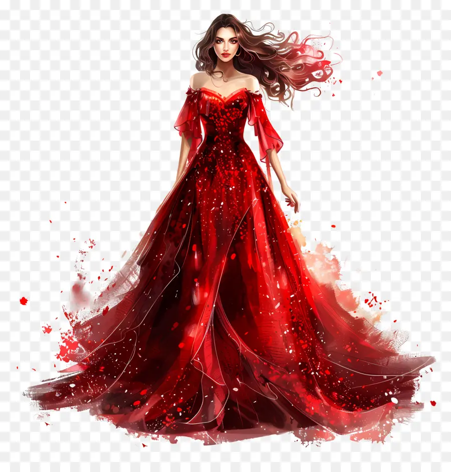 Rouge Robe De Mariée，Robe Rouge PNG