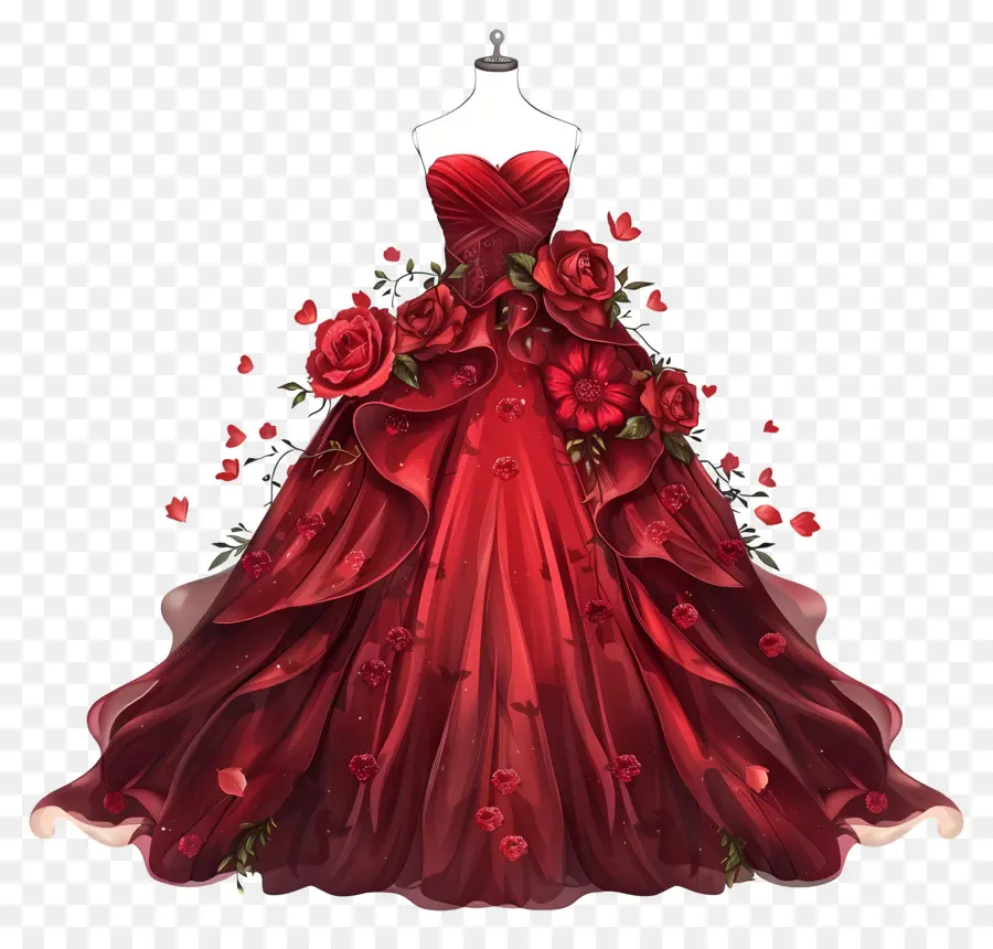Rouge Robe De Mariée，Robe De Mariée PNG