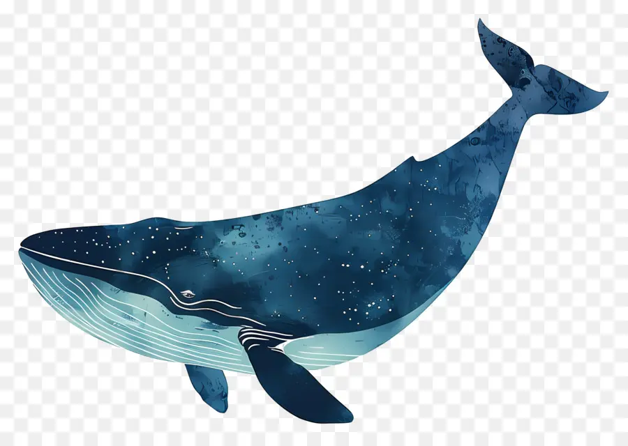Baleine Bleue，Aquarelle Art PNG