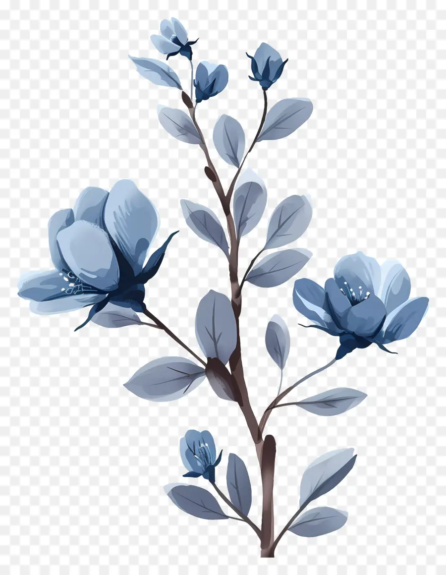 Fleurs Bleues，Arbre à Fleurs Bleues PNG