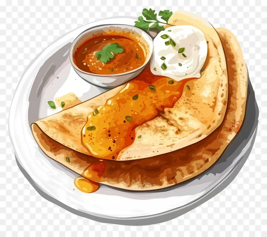 Masala Dosa，La Nourriture Indienne PNG