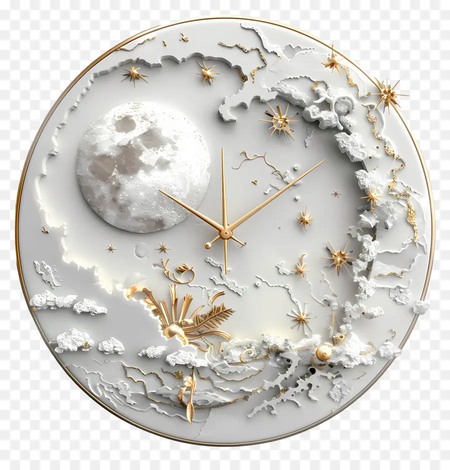 Solstice De Juin，Horloge De Lune PNG