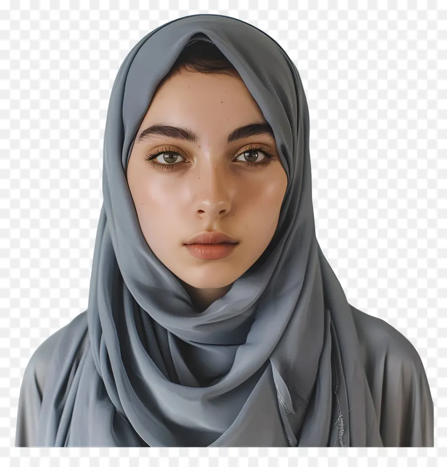 Vraie Fille Hijab，Hijab Bleu PNG