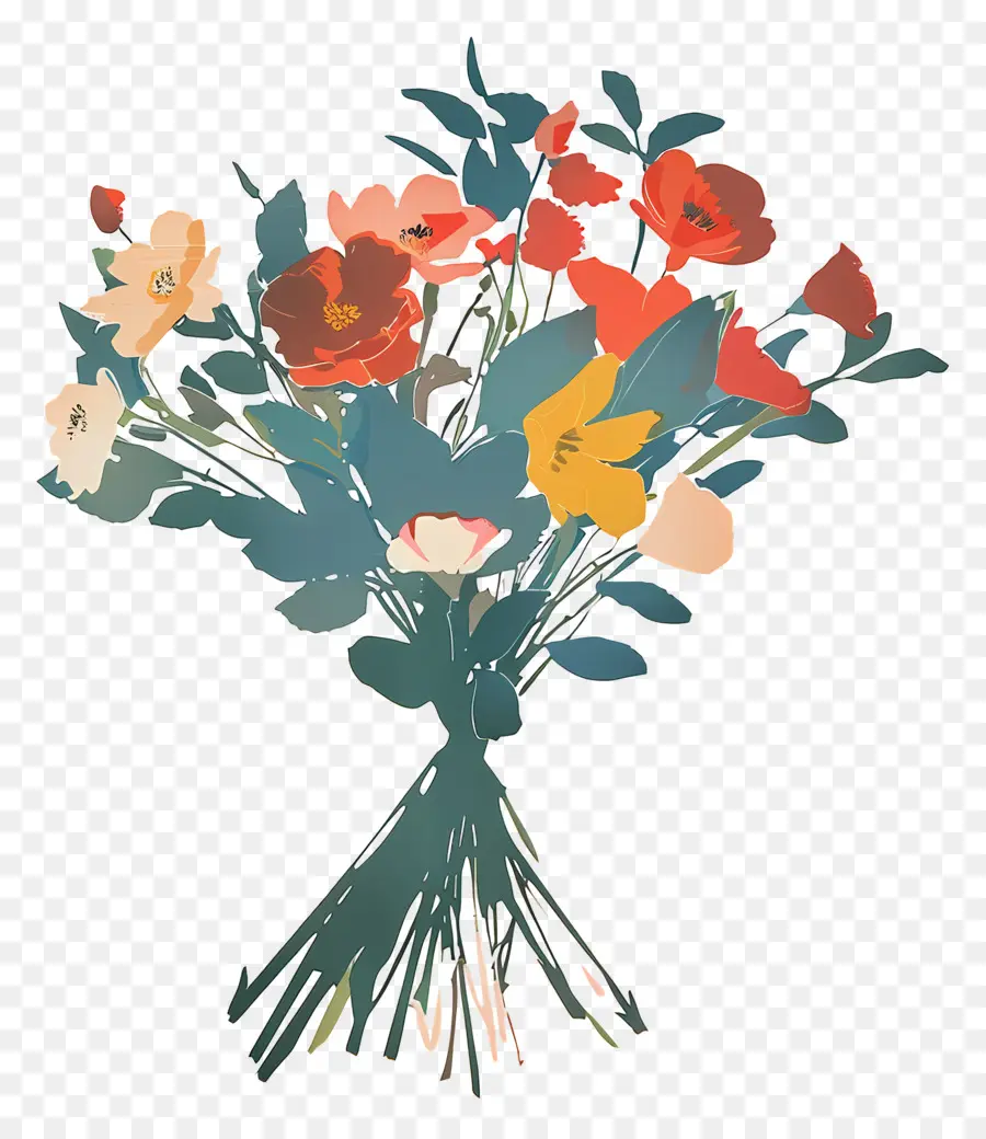 Bouquet De Fleurs，Illustration Handdrawn PNG