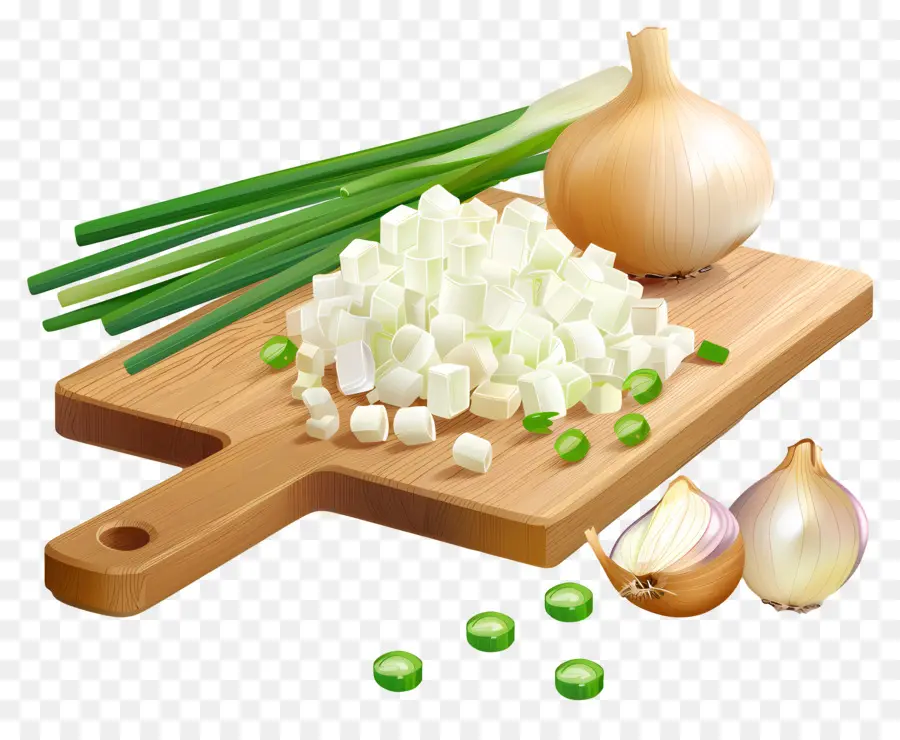 Les Oignons Hachés，Oignons Verts PNG