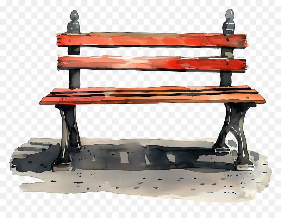 Banc De Parc，Peinture à L'aquarelle PNG