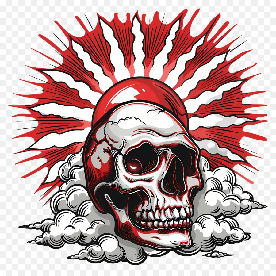 Crâne，Soleil Rouge PNG