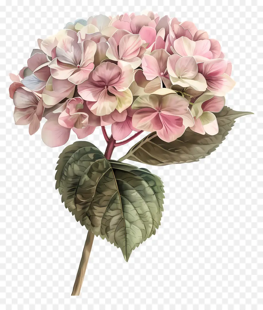 Rose Hortensia，Fleurs Roses PNG
