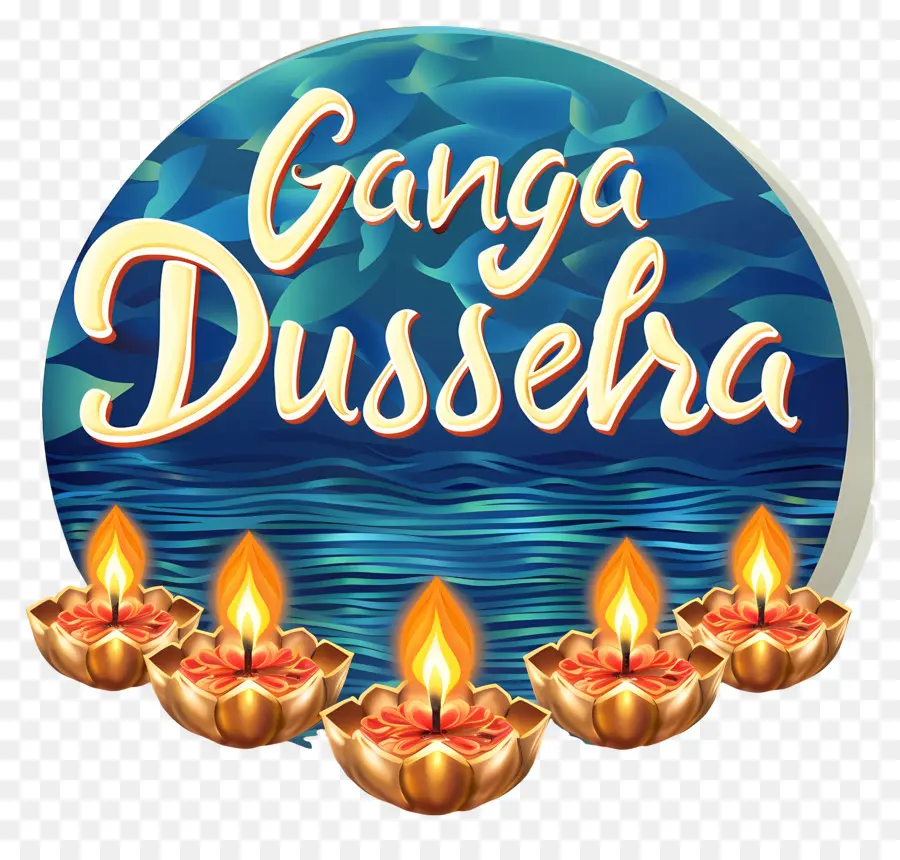 Dussehra Ganga，Des Lampes à Huile PNG