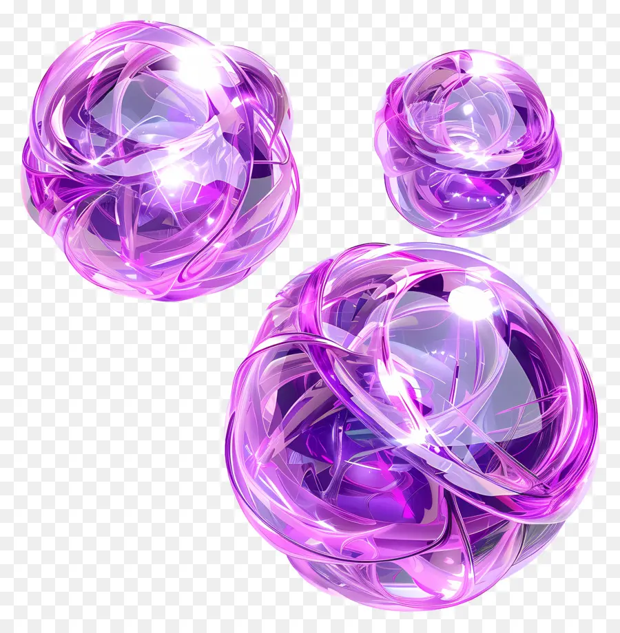 Violet Forme，Sphère De Verre PNG