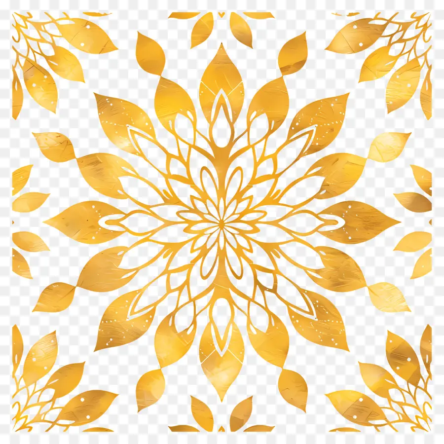Modèle De Mandala En Or，Or Floral Design PNG