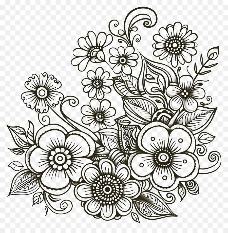 Design Floral Mehndi，Or Floral Design PNG