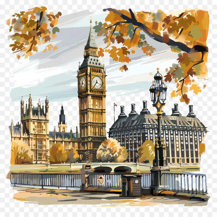 Londres，Big Ben PNG