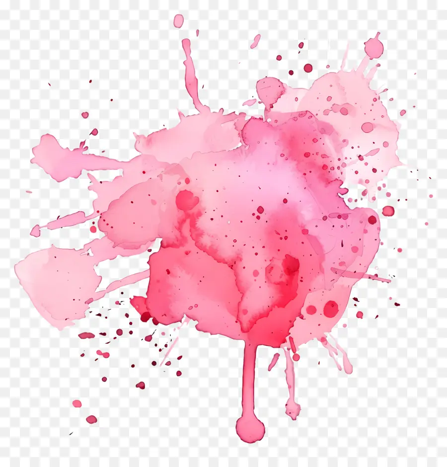 Splash Aquarelle Rose，Peinture à L'aquarelle PNG