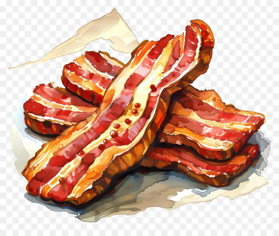 Bacon，Illustration Aquarelle PNG