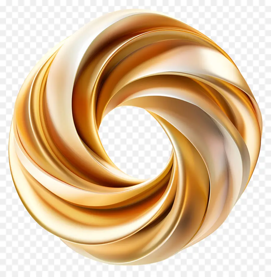 Forme D'or Dégradé，Or Spirale PNG