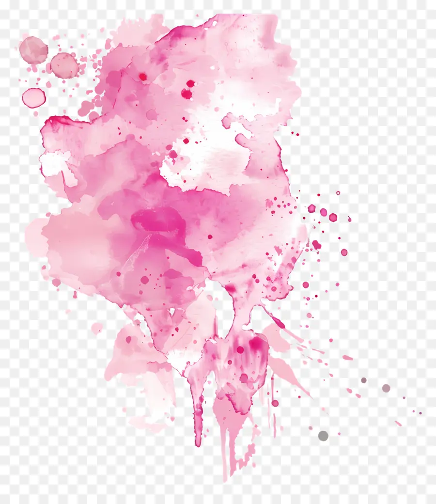 Splash Aquarelle Rose，Rose D'encre PNG