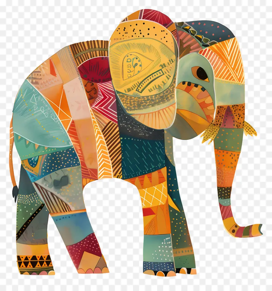L'éléphant，Géométriques PNG