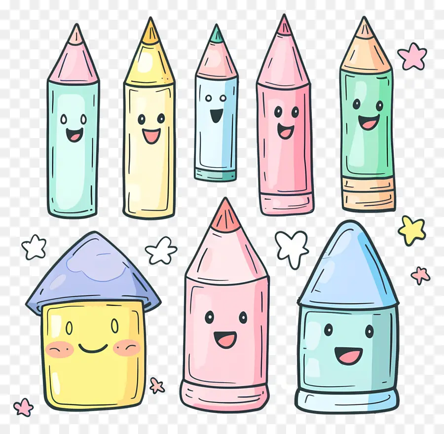 Colorie，Crayons Mignons PNG