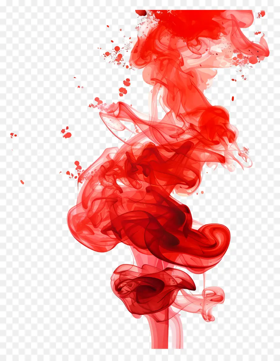 Rouge De Fumée，Peinture à L'aquarelle PNG