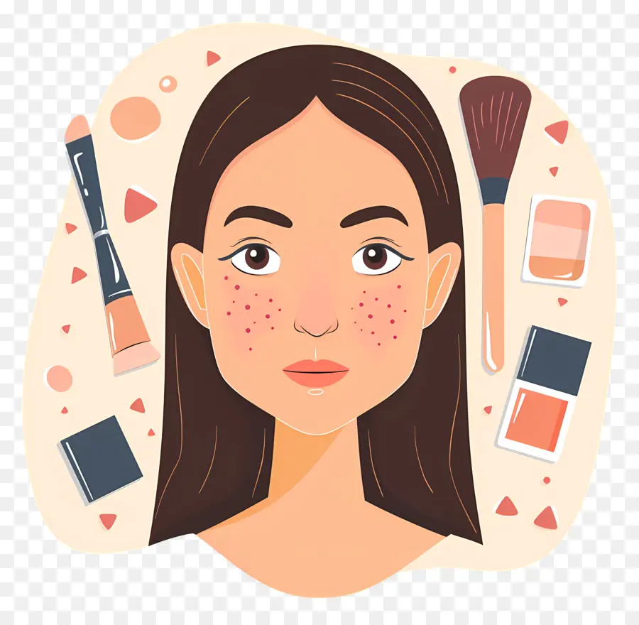 Problème De Peau，Fille De Maquillage PNG